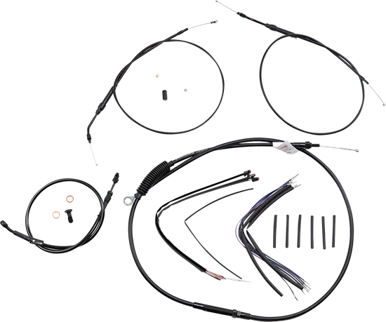 Burly 14in Black Vinly T Bar Controls Kit w ABS