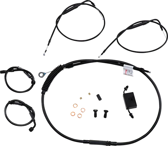 Burly Extended Black Vinyl Clubman Control Kit w ABS