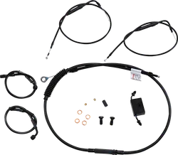 Burly  Extended Black Vinyl Clubman Control Kit w ABS