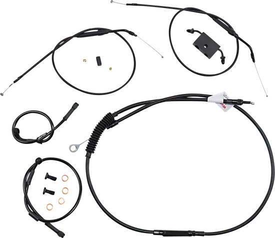 Burly 8in Extended Black Tracker Scrambler Control Kit w ABS