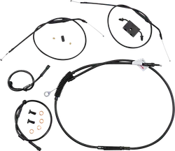 Burly 8in Extended Black Tracker Scrambler Control Kit w ABS