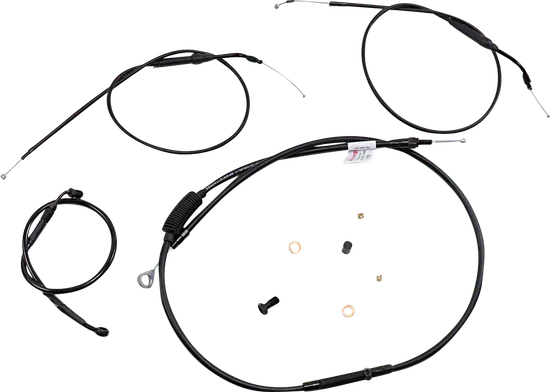 Burly 8in Extended Black Ape Hanger Control Kit Dual Disc