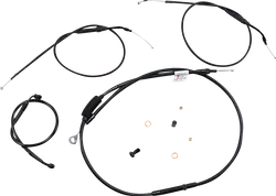 Burly 8in Extended Black Ape Hanger Control Kit Dual Disc