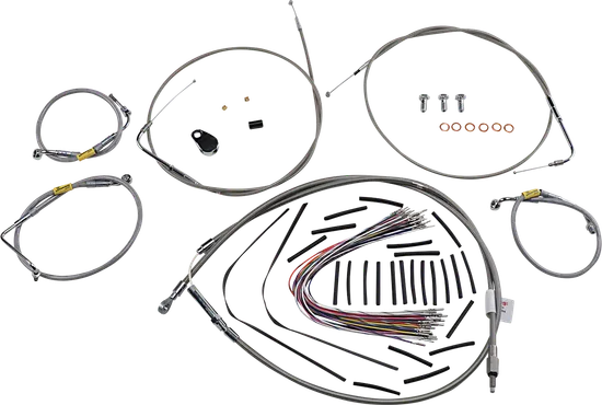 Burly 13in Stainless Steel Bagger Bar Control Kit wo Cruise