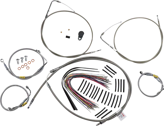 Burly 15in Stainless Steel Bagger Bar Control Kit wo Cruise