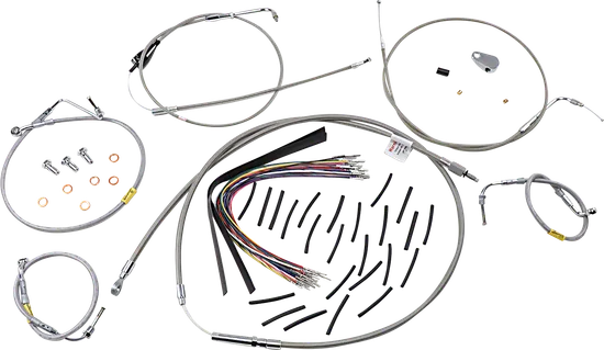 Burly 13in Stainless Steel Bagger Bar Control Kit w Cruise