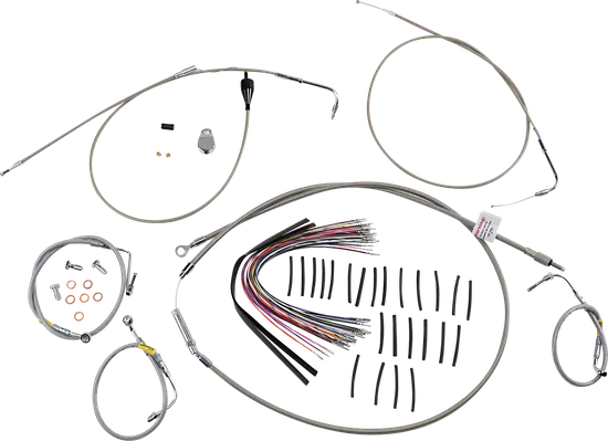 Burly 15in Stainless Steel Bagger Bar Control Kit w Cruise