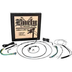 Burly 12in Extended Black Ape Hanger Control Kit