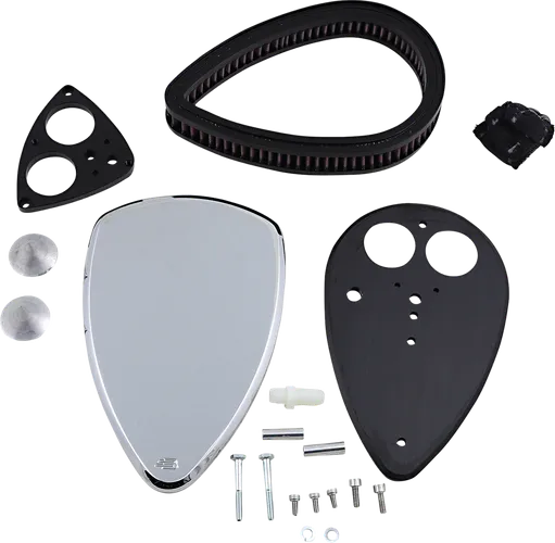 Baron Smooth Big Air Kit Cleaner Filter Assembly Chrome Washable