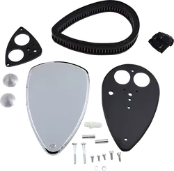 Baron Smooth Big Air Kit Cleaner Filter Assembly Chrome Washable