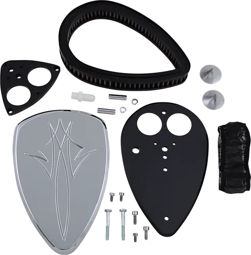 Baron Pinstripe Big Air Kit Cleaner Filter Assembly Chrome Washable