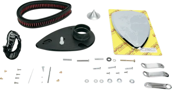 Baron Smooth Big Air Kit Cleaner Filter Assembly Chrome Washable