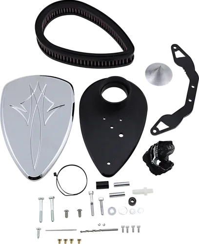 Baron Pinstripe Big Air Kit Cleaner Filter Assembly Chrome Washable