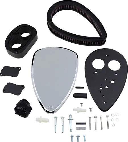 Baron Smooth Big Air Kit Cleaner Filter Assembly Chrome Washable