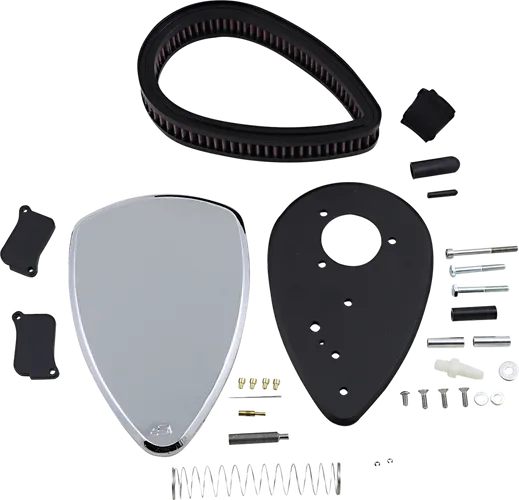 Baron Smooth Big Air Kit Cleaner Filter Assembly Chrome Washable