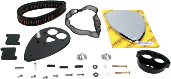 Baron Smooth Big Air Kit Cleaner Filter Assembly Chrome Washable