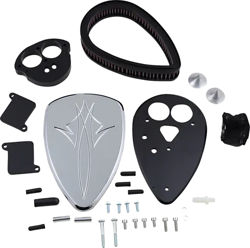 Baron Pinstripe Big Air Kit Cleaner Filter Assembly Chrome Washable