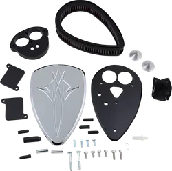 Baron Pinstripe Big Air Kit Cleaner Filter Assembly Chrome Washable