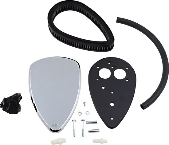 Baron Smooth Big Air Kit Cleaner Filter Assembly Chrome Washable