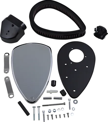 Baron Smooth Big Air Kit Cleaner Filter Assembly Chrome Washable