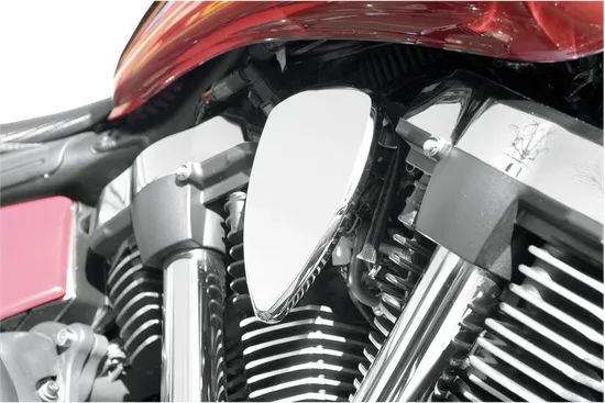 Baron Mini Teardrop Engine Cover Left Side Smooth Chrome