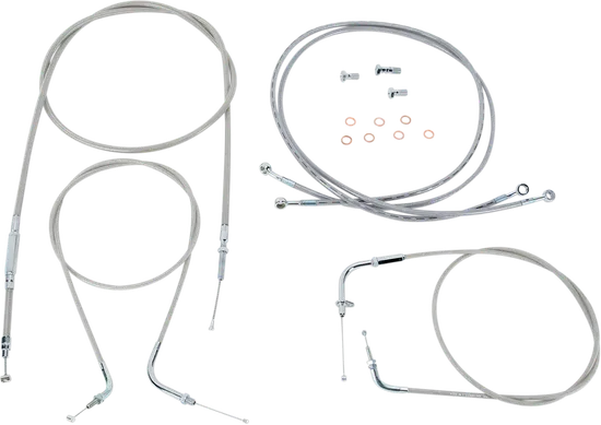 Baron Handlebar Control Cable Kit Clutch Brake Line 15-17in. SS