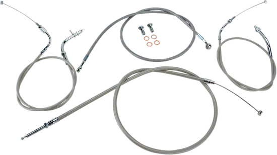 Baron Handlebar Control Cable Kit Clutch Brake Line 12-14in. SS