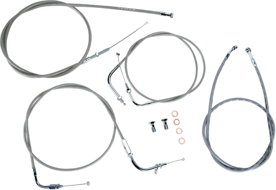 Baron Handlebar Control Cable Kit Clutch Brake Line 15-17in. SS
