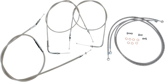 Baron Handlebar Control Cable Kit Clutch Brake Line 15-17in. SS