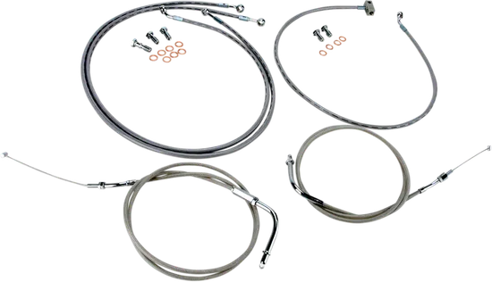 Baron Handlebar Control Cable Kit Clutch Brake Line 12-14in. SS 1