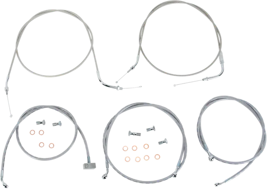 Baron Handlebar Control Cable Kit Clutch Brake Line 15-17in. SS