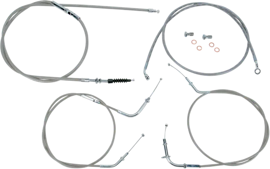 Baron Handlebar Control Cable Kit Clutch Brake Line 12-14in. SS