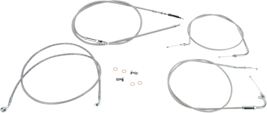 Baron Handlebar Control Cable Kit Clutch Brake Line 15-17in. SS