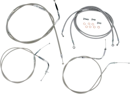 Baron Handlebar Control Cable Kit Clutch Brake Line 12-14in. SS