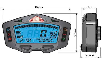 Koso Black Electronic Multi Function Speedometer