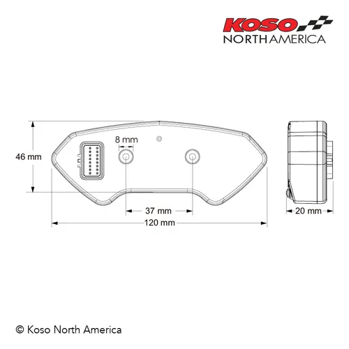 Koso Black DB01RN Multi Function Gauge Meter