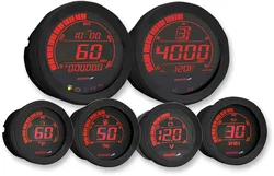Koso Black 6pc Multi Function Gauge Meter w Speed Sensor