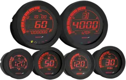 Koso Black 6pc Multi Function Gauge Meter