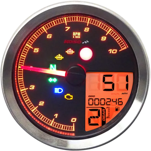 Koso Black Electronic Speedometer Tachometer