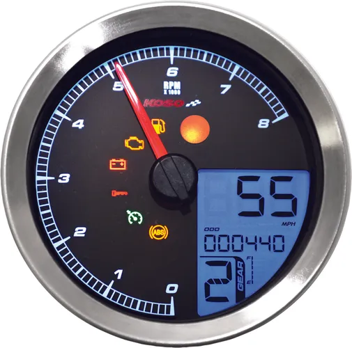 Koso Chrome Electronic Speedometer Tachometer