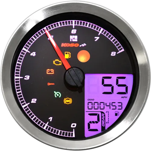 Koso Chrome Electronic Speedometer Tachometer