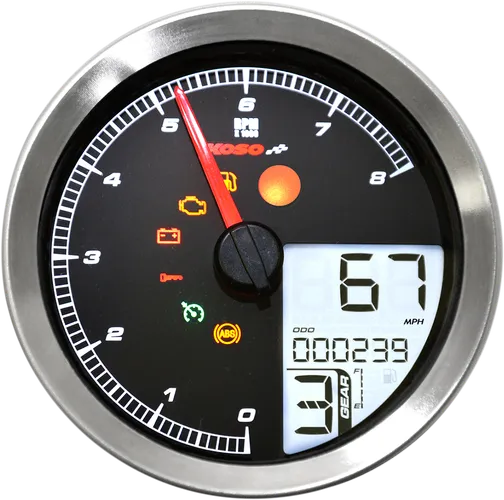 Koso Chrome Electronic Speedometer Tachometer