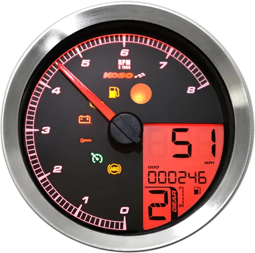 Koso Chrome Electronic Speedometer Tachometer