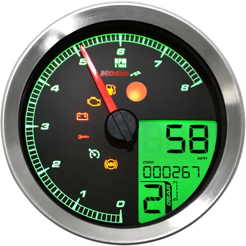Koso Chrome Electronic Speedometer Tachometer