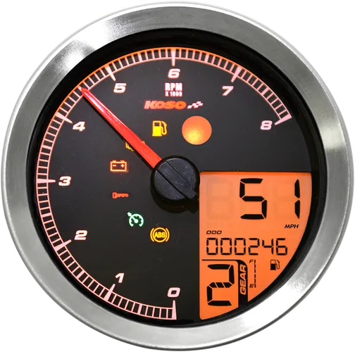 Koso Chrome Electronic Speedometer Tachometer
