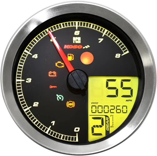 Koso Chrome Electronic Speedometer Tachometer