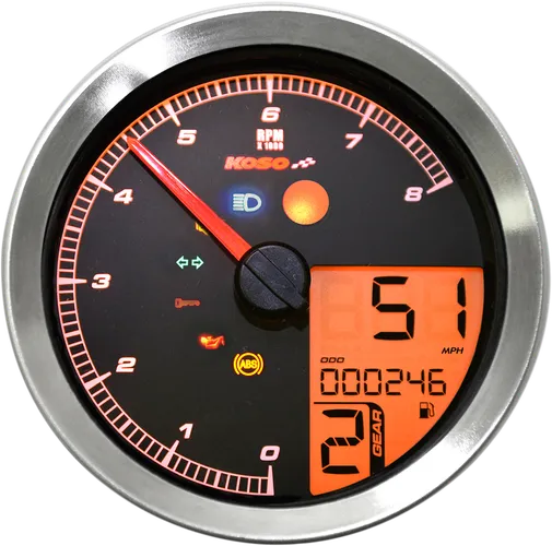 Koso Chrome TNTB Multi Function Gauge Meter