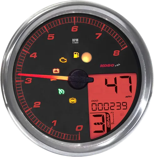 Koso Chrome Electronic Speedometer Tachometer