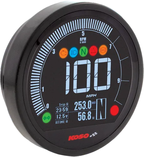 Koso Black Speedometer Tachometer Odometer Gauge