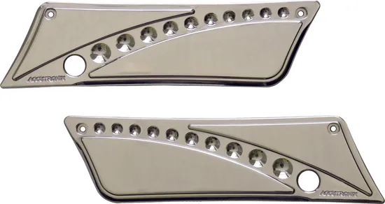Accutronix Drilled Saddlebag Latch Cover Chrome